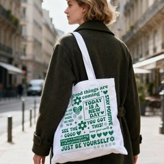 Canvas Tote Bag Positive Quotes Reusable Cotton Bag for Women, Durable Cloth …