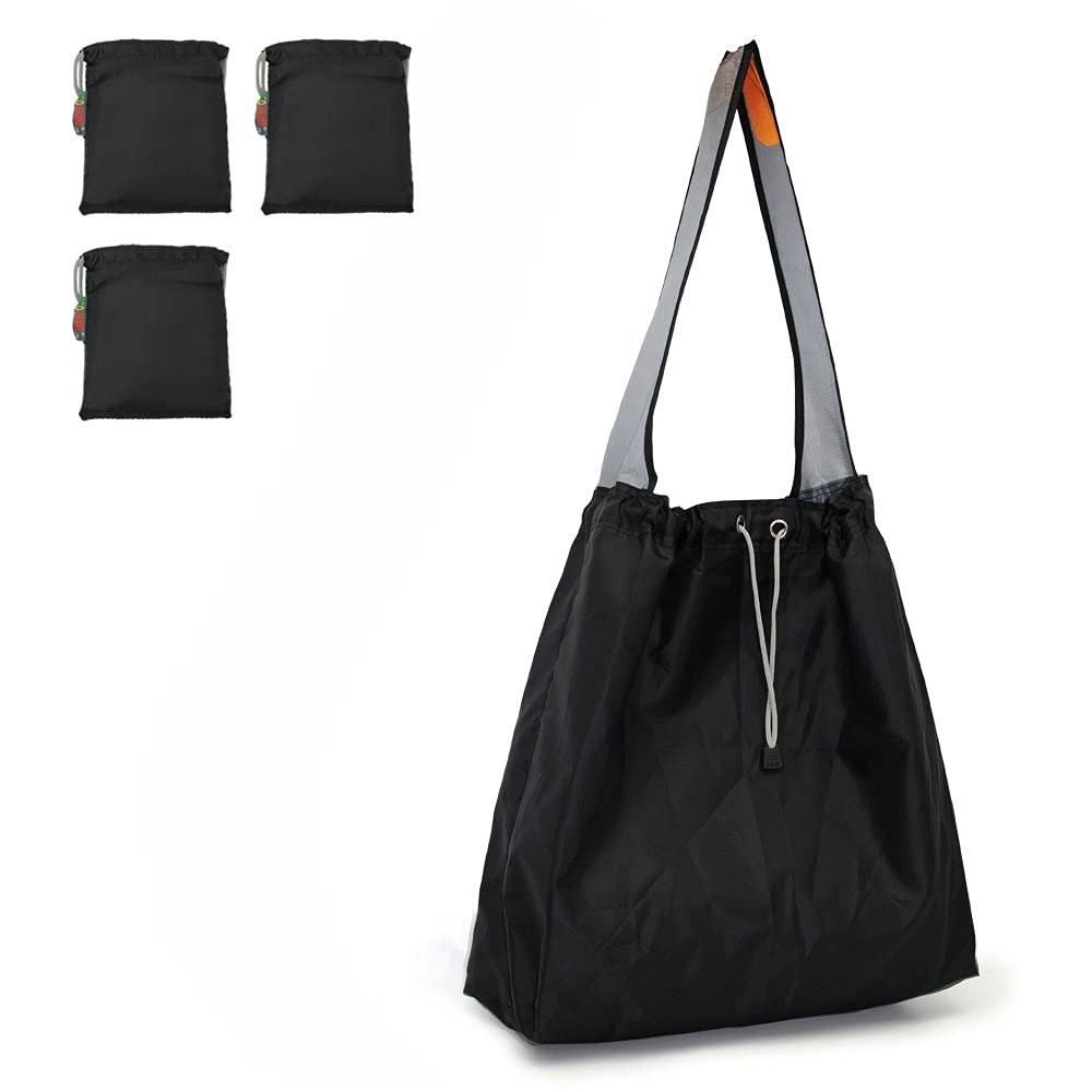 3 Pack Ripstop Nylon Foldable Reusable Grocery Shopping Bag with Pouch & Inne…
