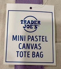 2x Trader Joe’s NEW 💜 Lavender AUTHENTIC LARGE & MINI CANVAS REUSABLE TOTE BAGS