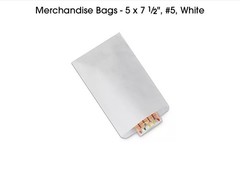 White Merchandise Retail Store Bags 5×7 approximately 900 in 1000 Bundle Box