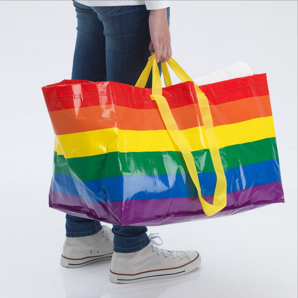 New Ikea STORSTOMMA Shopping bag, large, Rainbow, 2401 oz Pride Bag