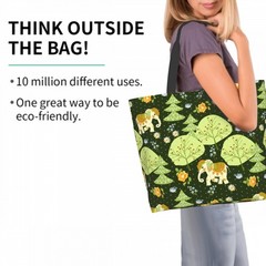EcoFriendly Portable Reusable Canvas Grocery Storage Shoulder Shopping Tote Bag