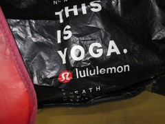 Lululemon Large And Medium Reusable Shopping Bags Black And Red Lot Of 2