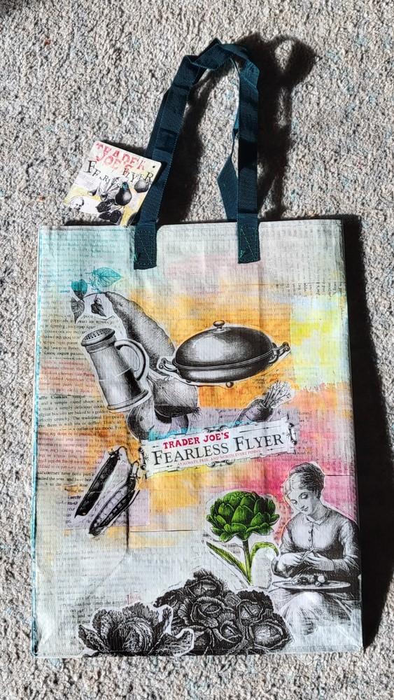 🍓 Trader Joe’s Retired Fearless Flyer reusable ECO Shopping Bag Tote 🫛 NWT
