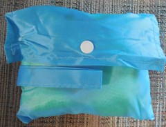 Big Reusable Shopping Bag foldable Into Self Pocket MESH GREEN Blue