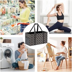 Extra Large Utility Tote Bag – Stand Up Utility Tote with Metal Wire Frame & …