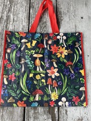 Mushrooms Forest 🌿Large Shopping Tote Bag Floral Flowers TJX🌺🌼