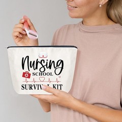Sugchairo Nurse Practitioner Gifts for Women Makeup Bags Nursing White