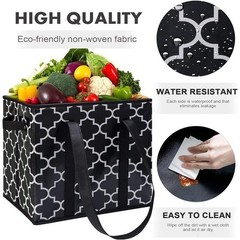 Multi-Use Collapsible Rigid Tote Bag Easy To Clean Reusable Grocery Storage Bin