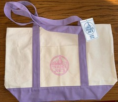 Trader Joe’s Canvas Large Purple Shopping Bag Limited Tote Lavender New W/Tags