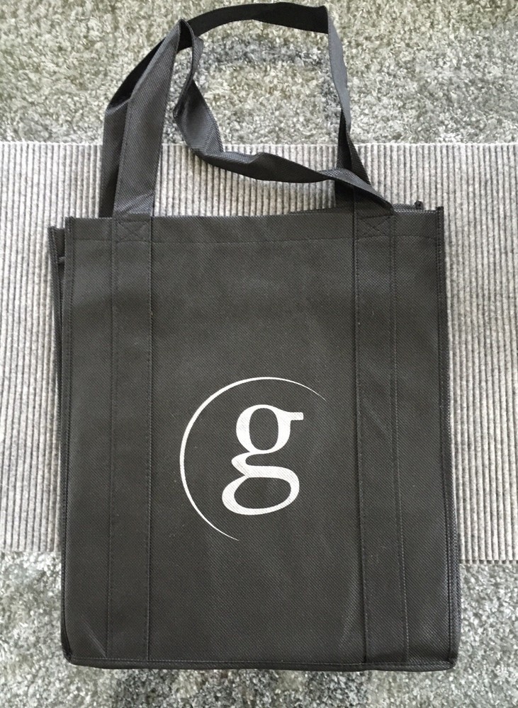 Garth Brooks Black Fabric Reusable Shopping Grocery Bag Silver Metallic Logo
