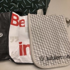 Lot Of 4 Lululemon Bags One Big Three Small Green Gray Black Red