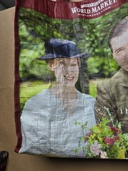 Downton Abbey Tote Bag Reusable World Market Red/Burgundy Pre-owned Clean 2013