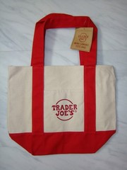 New Trader Joe’s Red Mini Canvas Reusable Tote Bag Limited Edition