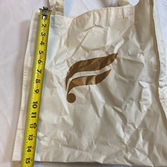 Fabletics Reusable Shopping Gift Bag Tote Gym Cream Gold Logo 15”x14”x5”