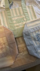 Trader Joe’s Canvas Striped Multicolor Reusable Tote Bag Small. Cat not for sale