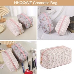 HHQQWZ Makeup Bag Travel Cosmetic for Women Girls, Zipper Make Up A1 Pink
