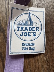 Trader Joe’s Lavender Purple Large Canvas Tote Bag Spring 2026