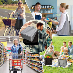 24-Pack Reusable Grocery Bags，Large Washable Foldable Shopping Bags，Heavy