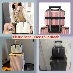 Duleylv Mini Suitcase Hard Shell Makeup Case Stress-Resistant ABS Dark Grey