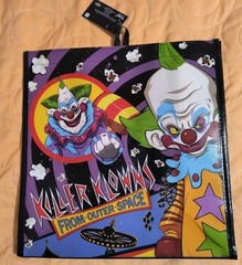 KILLER KLOWNS Reusable BLACK Jumbo Shopping Gift Bag with Handle New! Free Ship!