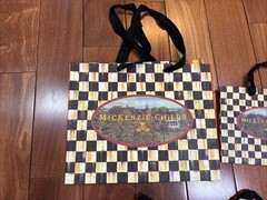 Lot Of 4 Mackenzie Childs Small, Med & Large Original Shopping Bags 2018
