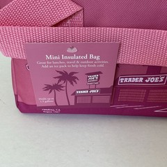 Trader Joe’s Pink Insulated MINI Cooler Reusable Lunch Bag NWT SKU #80244
