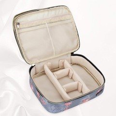 Teamoy Travel Makeup Brush Organizer, Cosmetic Brushes Bag Large, Flamingo