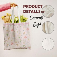 Pink Bow Goose Floral Plaid Tote Bag, Goose Lover Gifts Canvas Tote Bags, Cot…