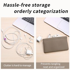 Genuine Leather Pocket Cosmetic Bag for Purse,Coin Purse Lipstick Grey