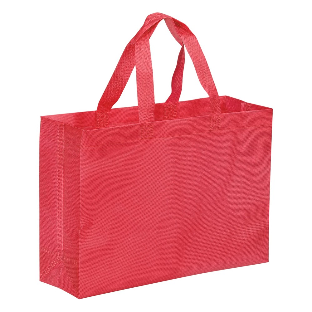 25x35cm Reusable Gift Bag, 10Pcs Horizontal Style Non-Woven, Red