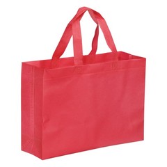25x35cm Reusable Gift Bag, 10Pcs Horizontal Style Non-Woven, Red