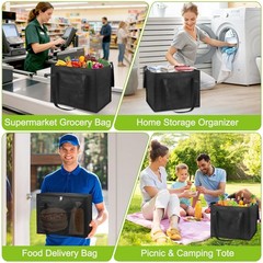 VZZNN Set of 10 XL-Large Insulated Reusable Grocery Bags with Zipper and Hand…