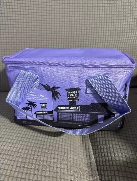 Trader Joe’s Mini Insulated Cooler Tote Lunch Bag Purple