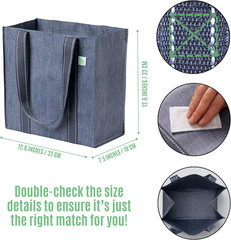 2-4 Pack Reusable Grocery shopping Bags, Small Tote Bag w/Handle Hard Bottom, He