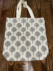 Juvale Small Reusable Grocery Bags 3-Pack Canvas Fun Designs – Beige
