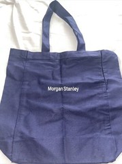 ✅NEW Morgan Stanley Canvas Swag Navy Tote Shopping Book Trader Bag