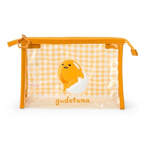 Sanrio Gudetama Clear Pouch Transparent PVC and Steel Zipper Closure Suitable