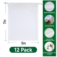 Simple&Opulence 12-Pack 5” x 7” Linen Cotton S-5” x (12-Pack), White