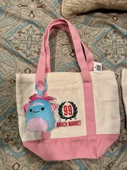 99 Ranch Market Canvas Mini Tote Bags Set of 2 – Pink Aqua White
