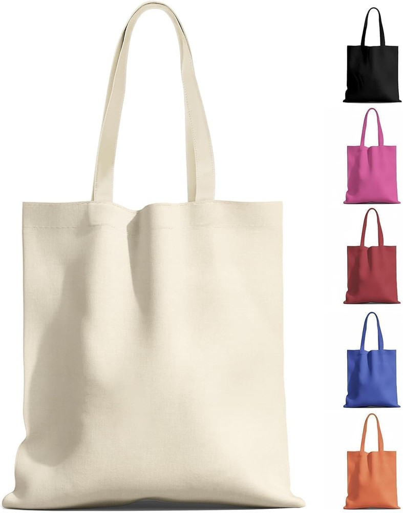 1-200 Pack Available Premium Canvas Reusable Tote Gift Bags,Made of Natural Canv