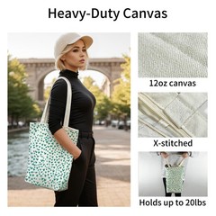 Canvas Tote Bag With Zipper Pocket – Green Hearts, Thick Canvas – Perfect for…