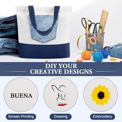 Reginary 16 Pack Canvas Tote Bags Set – Large Cotton Tote with Handle for Wom…