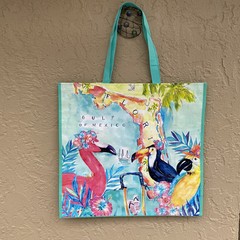 NEW Flamingo Florida Gulf of Mexico Reusable Shopping Bag Toucan 19 X 18 X 6
