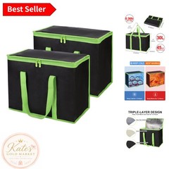 X-Large Insulated Grocery Bag – 30L Tote Cooler for Food Delivery & Travel