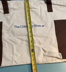 NEW The Company Store Cotton Canvas Tote Bag Ivory Brown Zip