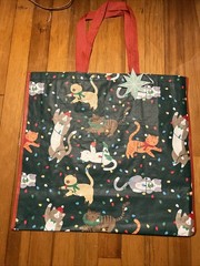HOMEGOODS Christmas Cats Cat Multicolor Lights Ornaments Shopping Tote Bag NEW‼️