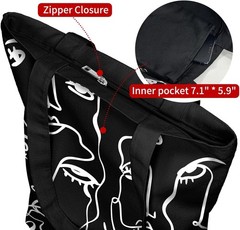 Canvas Tote Bag for Women, Aesthetic Tote Bag with Zipper Poet