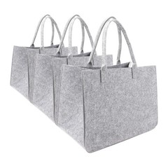 MEIANJU Kitchen Reusable Grocery Bags Felt Tote Bags 3pcs for Grocery Shoppin…