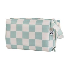 Tiny Twinkle Waterproof Travel Toiletry & Makeup Bag Organizer Sage Checkers